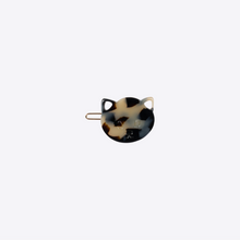 Load image into Gallery viewer, Barrette with etched cat face and ears in tortoise