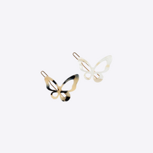 Load image into Gallery viewer, Butterfly barrette in white or tortoise handmade in france