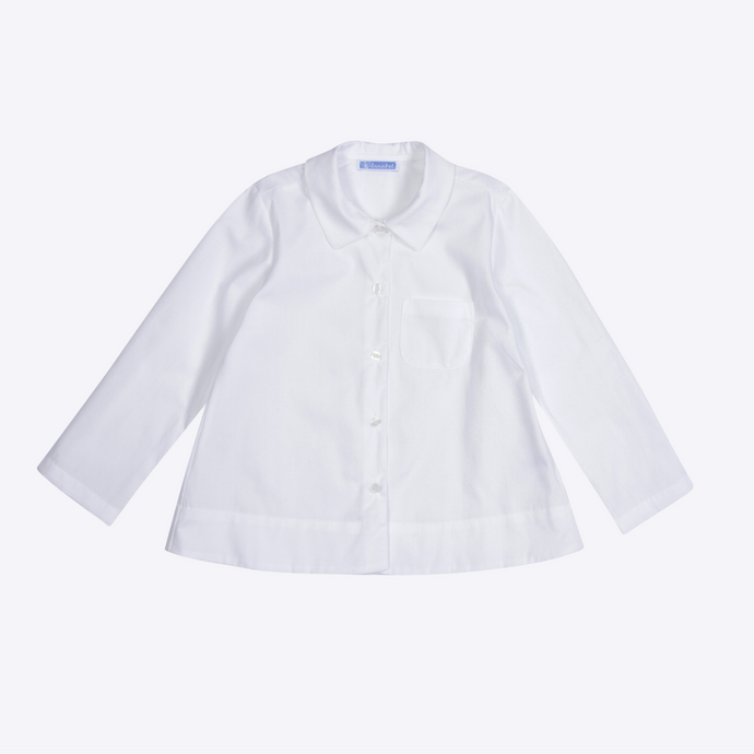Audrey blouse button front in crisp white poplin