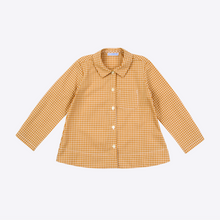 Load image into Gallery viewer, Audrey blouse button front in golden gingham