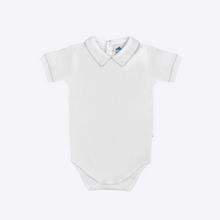 Load image into Gallery viewer, White and Blue Onesie